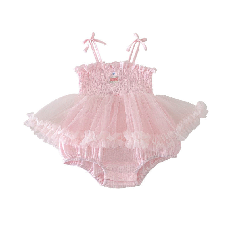 Baby Clothes Girl's Summer Outfit Sweet Princess Romper Dress Stylish Strapless One-Year-Old Summer