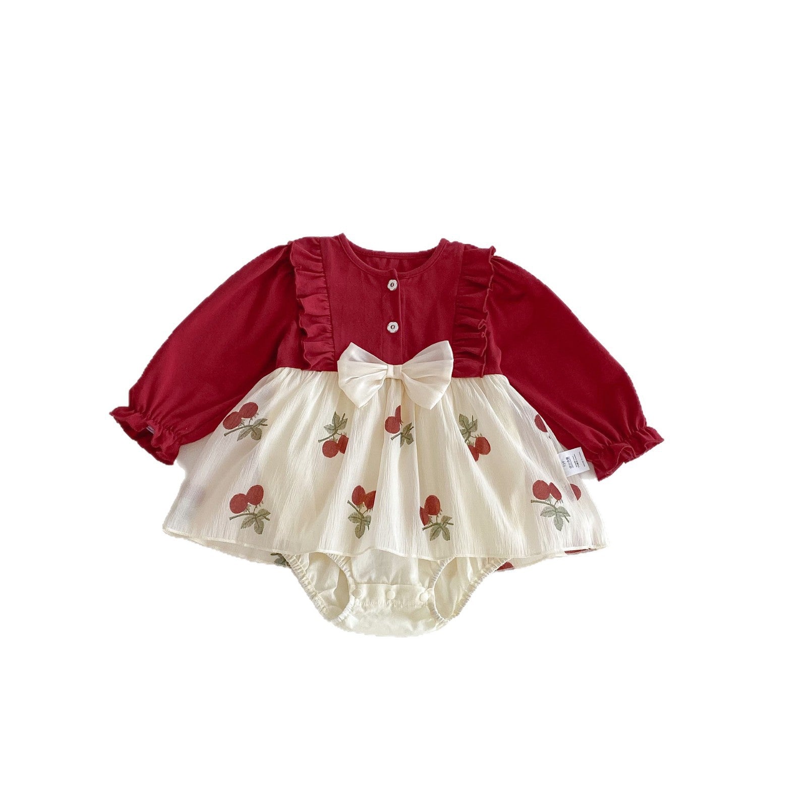 Clothes Spring Autumn Romper for Newborn Baby Girls, Full Moon 100 Days Princess Bodysuit Dress, One Year Old Outing Wear