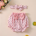 Baby Girl Shorts amp Hair Accessory Set, Summer Lightweight Printed Outerwear Shorts for 0-2 Years Old