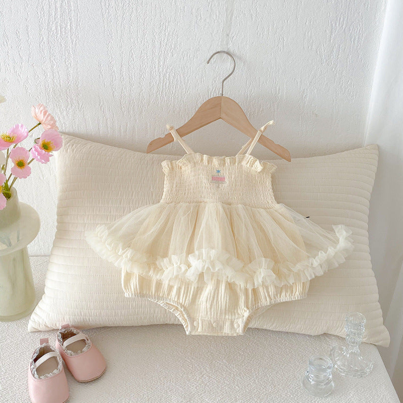 Baby Clothes Girl's Summer Outfit Sweet Princess Romper Dress Stylish Strapless One-Year-Old Summer