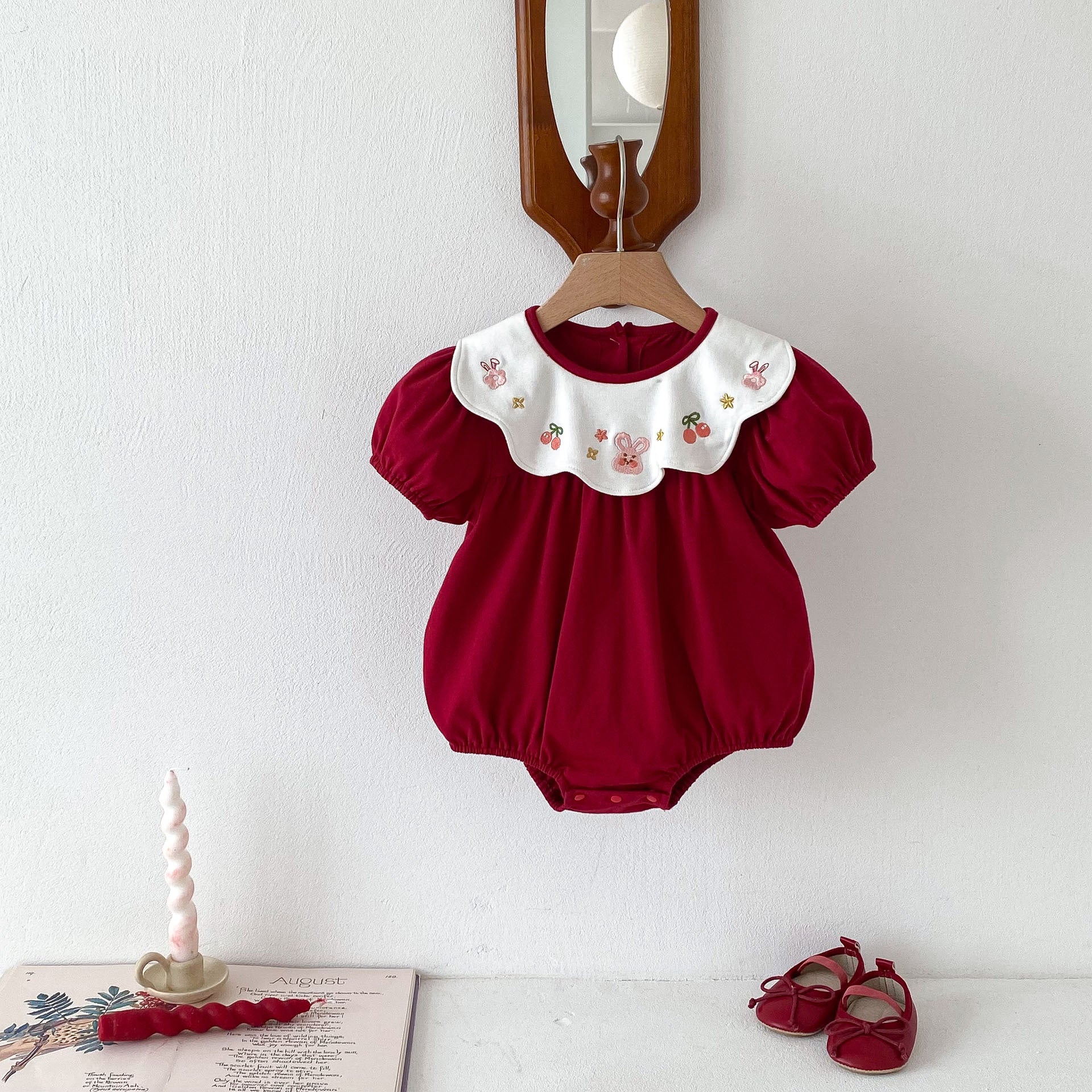 Summer Outfit Baby Girl Romper Newborn Baby Clothes for 1 Month, 100 Days, 1 Year A-Class Cotton Bodysuit Diaper Cover
