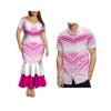 Dropshipping Design Hawaii Print Plus Size Women Mermaid Long Dress Custom Match Summer Aloha Men Shirt Couple Clothing 2 Pieces