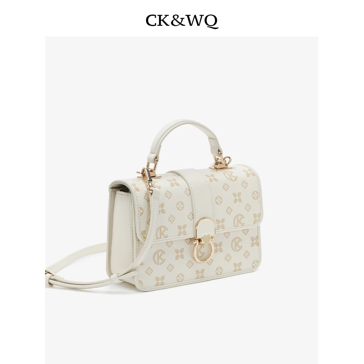 New Luxury Designer Bag Monogram Printed Ladies Handbags Heart Ring Lock Women Crossbody Shoulder Bag