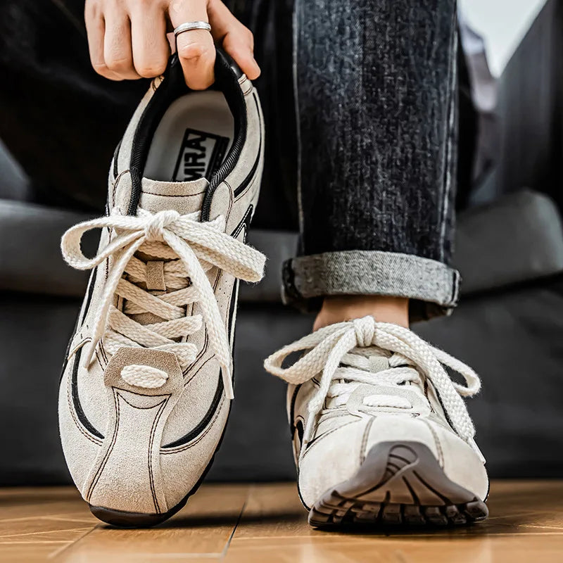2026 Spring New Vintage German Training Shoes Versatile Flat White Casual Shoes Lightweight Sneakers Men's Shoes