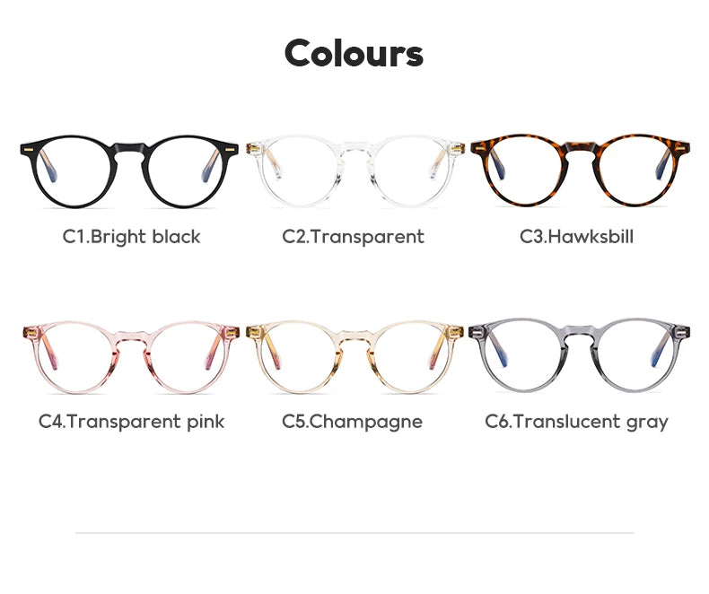 Brand Designer Crystal Optical Frames Unisex Round Shape Anti-blue Light Eyewear Transparent Eye Glasses Frames