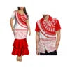 Dropshipping Design Hawaii Print Plus Size Women Mermaid Long Dress Custom Match Summer Aloha Men Shirt Couple Clothing 2 Pieces