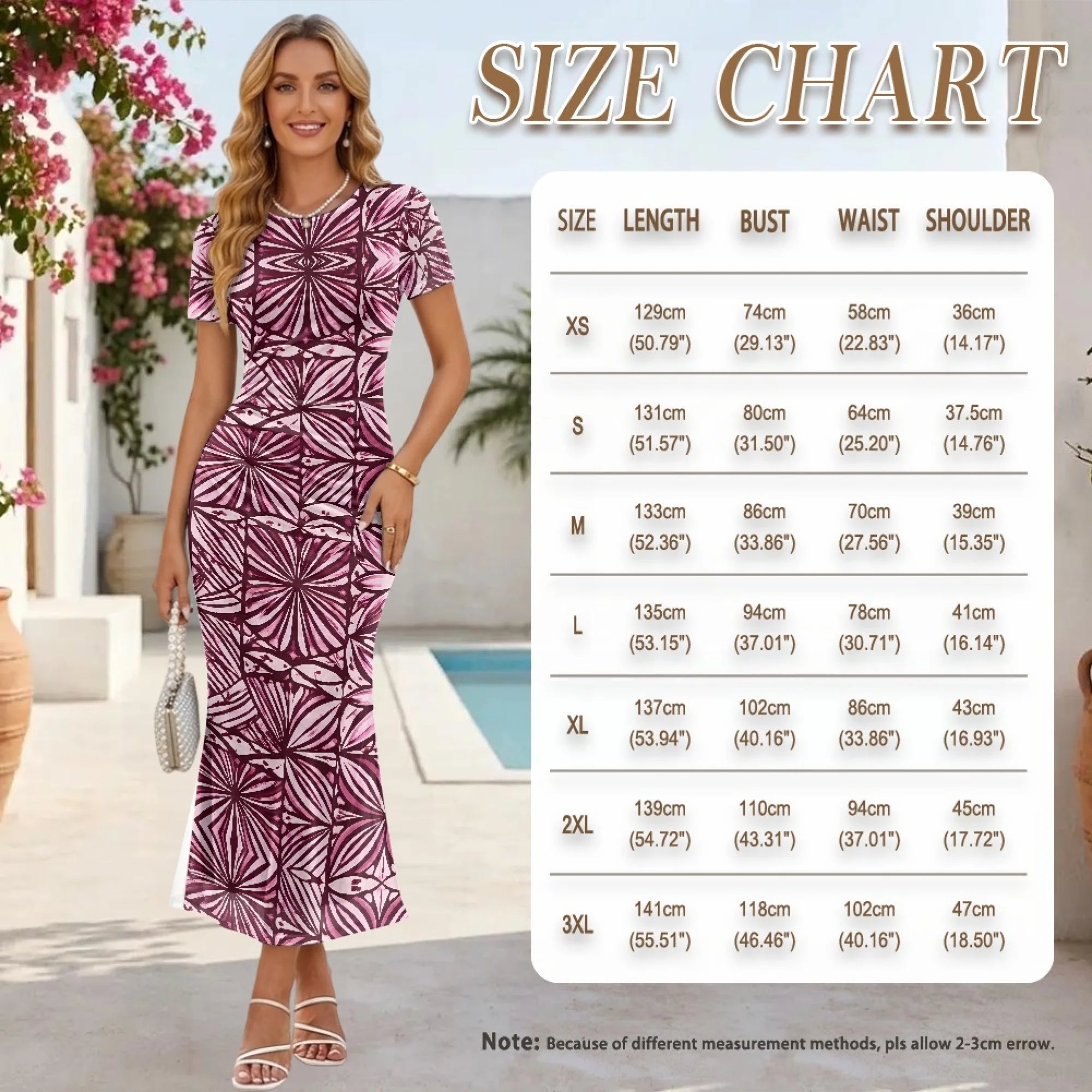 Fashion Trendy Polynesian Samoan Tattoo Tapa Design Plus Size Women Long Party Dress Round Neck Short Sleeved Elegant Slim Dress