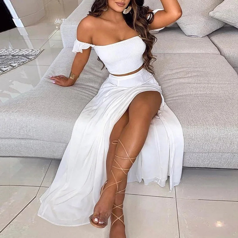 Boho Print Tube Top & Skirt Set