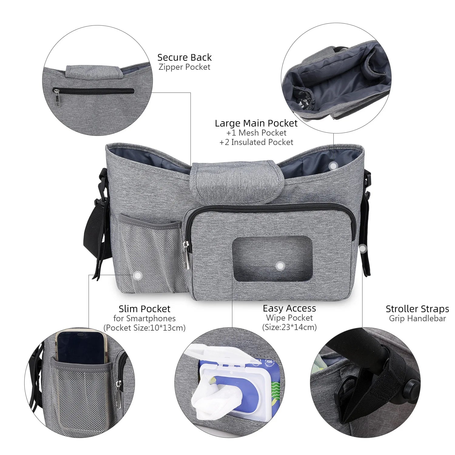 Baby Stroller Bag Mother Baby Travel Outdoor Storage Single-Shoulder for Waterproof Super Lightweight Functional
