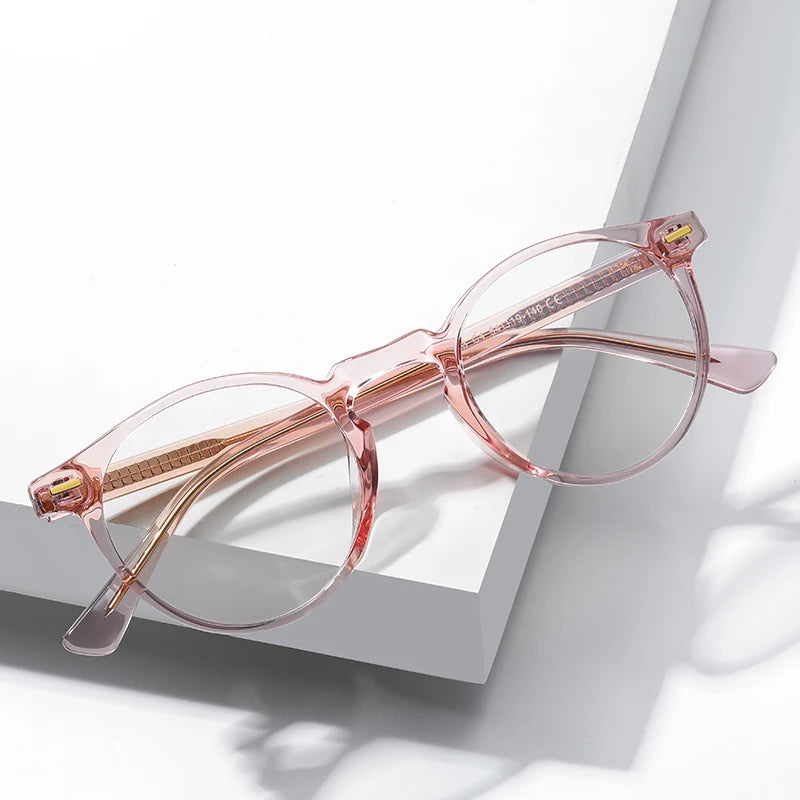 Brand Designer Crystal Optical Frames Unisex Round Shape Anti-blue Light Eyewear Transparent Eye Glasses Frames