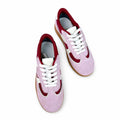 Birotzxiues Women Retro Suede Low Cut Trainers Gum Sole Lace Up Casual Blush Pink Forest Green Comfortable EUR Size 36-44