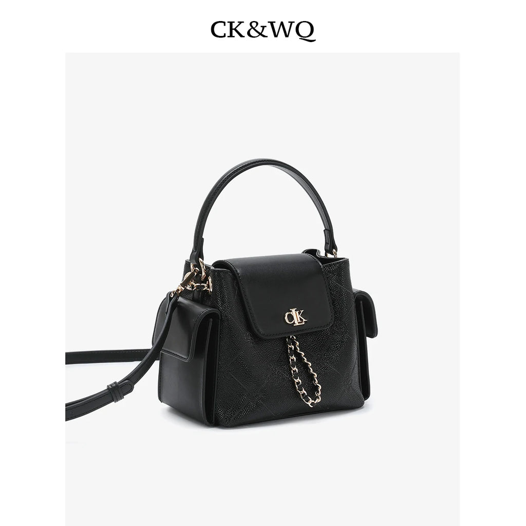 New Arrival Handbags for Women Embossed Pattern Bucket Tote Women's Messenger Bags Metal Logo Chain Decor Ladies Crossbody Bag