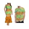 Dropshipping Design Hawaii Print Plus Size Women Mermaid Long Dress Custom Match Summer Aloha Men Shirt Couple Clothing 2 Pieces