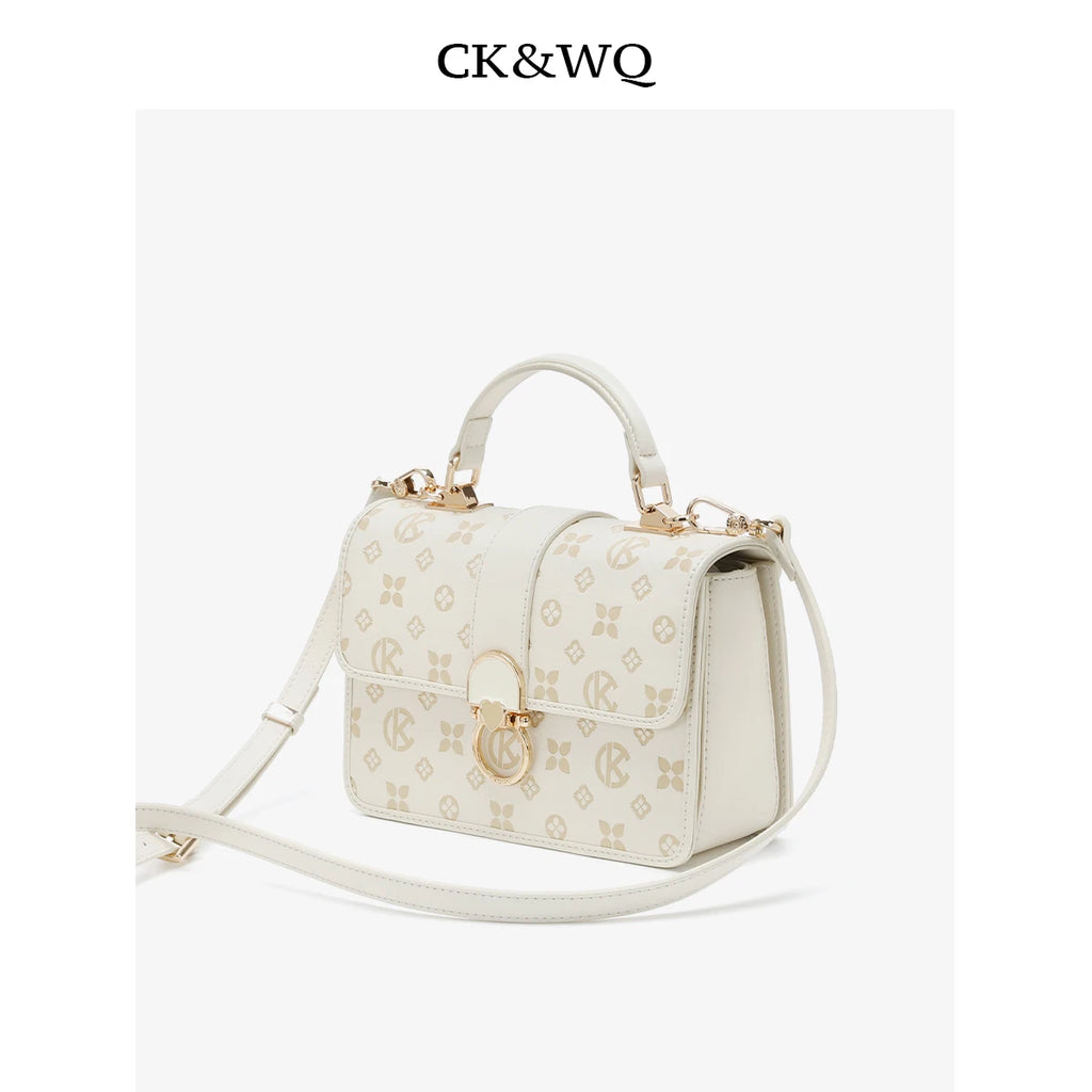 New Luxury Designer Bag Monogram Printed Ladies Handbags Heart Ring Lock Women Crossbody Shoulder Bag