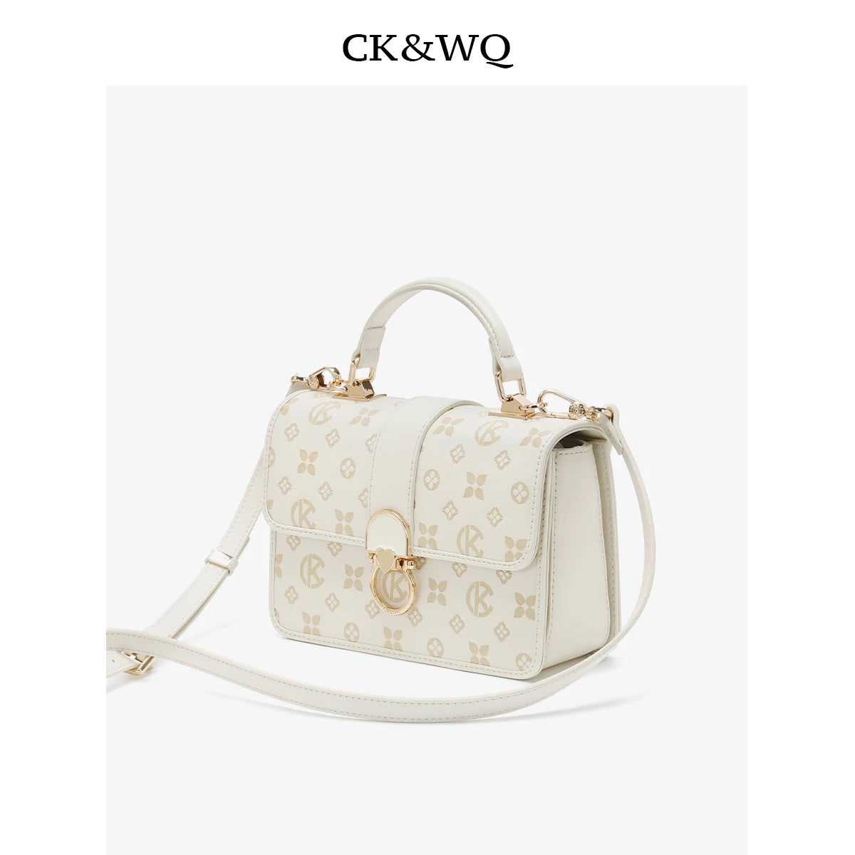 New Luxury Designer Bag Monogram Printed Ladies Handbags Heart Ring Lock Women Crossbody Shoulder Bag