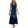 Factory Wholesale Price Custom Sleeveless Design Ladies Dresses Pacific Island Design V-neck Vest I-pocket Dress Womens Dress