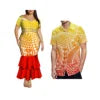 Dropshipping Design Hawaii Print Plus Size Women Mermaid Long Dress Custom Match Summer Aloha Men Shirt Couple Clothing 2 Pieces