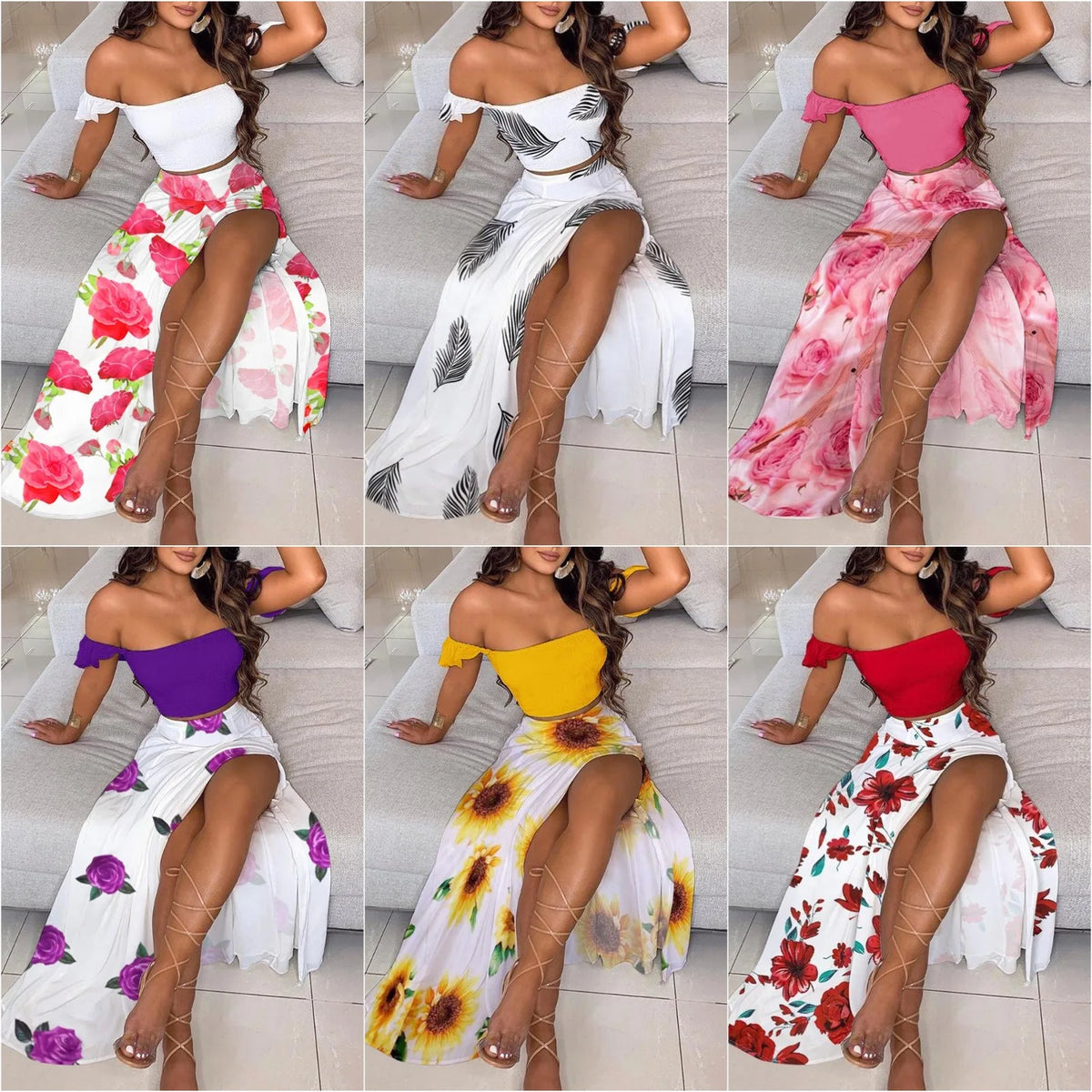 Boho Print Tube Top & Skirt Set