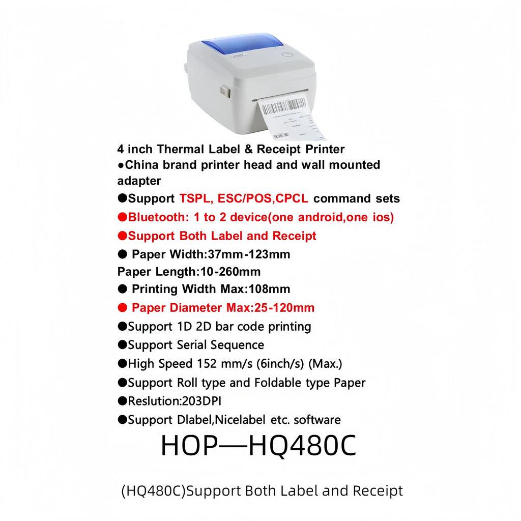 Xinliantimes Ready Stock Thermal Label Printer 37mm-123mm Roll Sticker Printing Machine 203dpi USB+ 1-Year Warranty