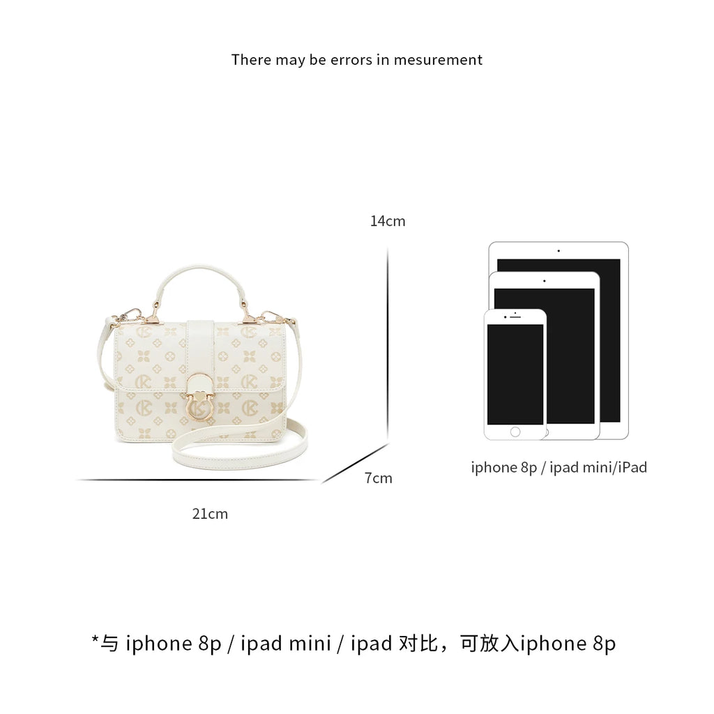 New Luxury Designer Bag Monogram Printed Ladies Handbags Heart Ring Lock Women Crossbody Shoulder Bag