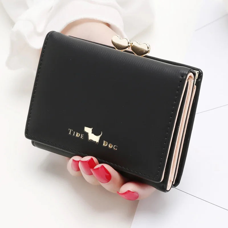 2026 New Lovely Candy Color Women Short Wallet,female Bow Change Purse,coin Purses Card Holder Carteras Girls Portable Wallets