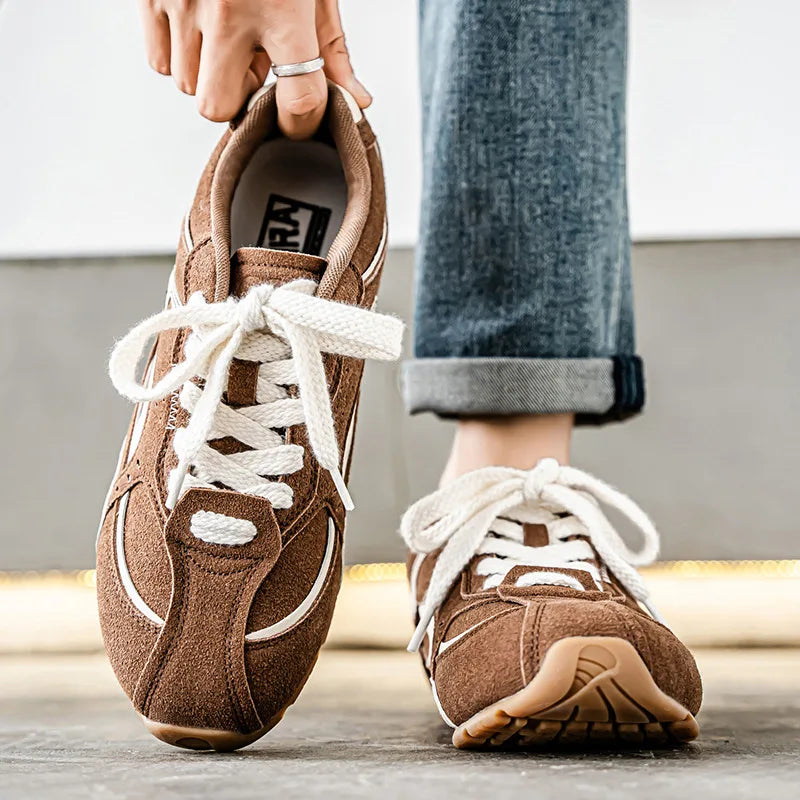 2026 Spring New Vintage German Training Shoes Versatile Flat White Casual Shoes Lightweight Sneakers Men's Shoes