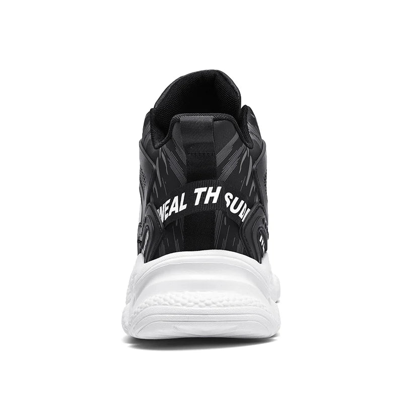 Basketball Shoes Men's PU Leather High Top Mid-Top Lace up Boots Sneakers Outdoor Fashion Breathable Hard-Wearing Spring Autumn