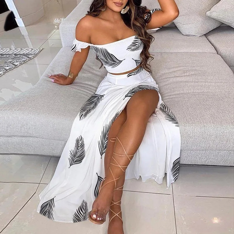 Boho Print Tube Top & Skirt Set