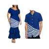 Dropshipping Design Hawaii Print Plus Size Women Mermaid Long Dress Custom Match Summer Aloha Men Shirt Couple Clothing 2 Pieces