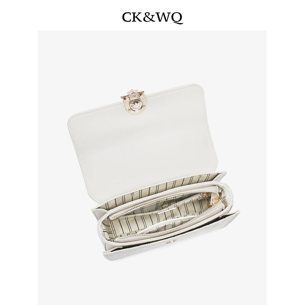 New Luxury Designer Bag Monogram Printed Ladies Handbags Heart Ring Lock Women Crossbody Shoulder Bag