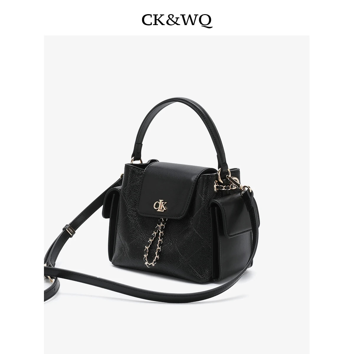 New Arrival Handbags for Women Embossed Pattern Bucket Tote Women's Messenger Bags Metal Logo Chain Decor Ladies Crossbody Bag