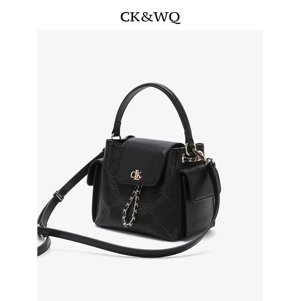 New Arrival Handbags for Women Embossed Pattern Bucket Tote Women's Messenger Bags Metal Logo Chain Decor Ladies Crossbody Bag