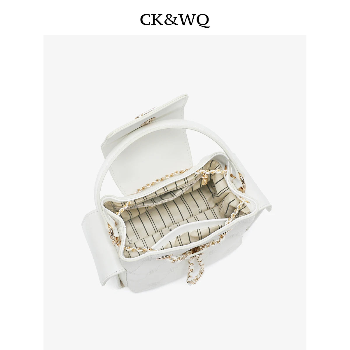 New Arrival Handbags for Women Embossed Pattern Bucket Tote Women's Messenger Bags Metal Logo Chain Decor Ladies Crossbody Bag