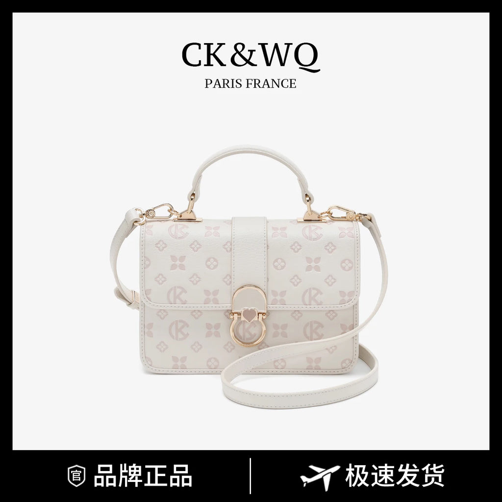 New Luxury Designer Bag Monogram Printed Ladies Handbags Heart Ring Lock Women Crossbody Shoulder Bag
