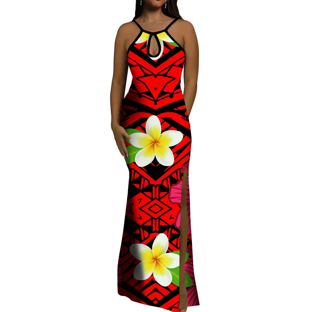 Polynesian Ethnic Tribal Style Design Dress Summer Vintage Elegant Dress Banquet High Quality Dress Custom Printed Dress