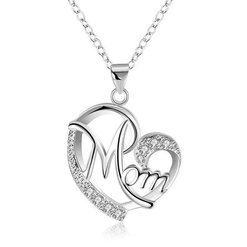 European and American Love Zircon Shining Pendant Silver Necklace Women's Declaration Anniversary Party Jewelry Wholesale