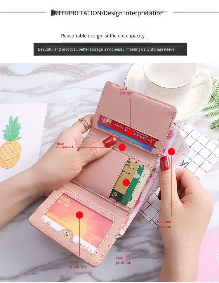 Mini Women Wallet Small animals heart Short Women's Wallet Card Holder Girls Woman Fashion Lady Coin Purse for Female Clutch Bag