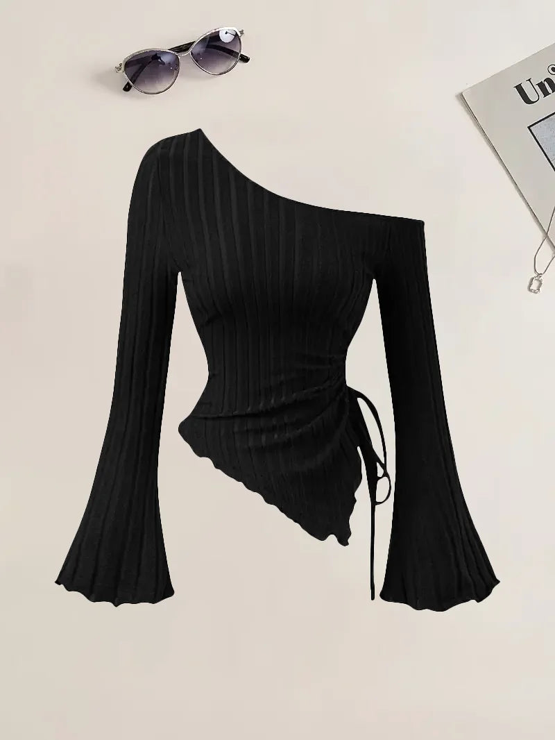 Off-Shoulder Slim Two-Piece Set