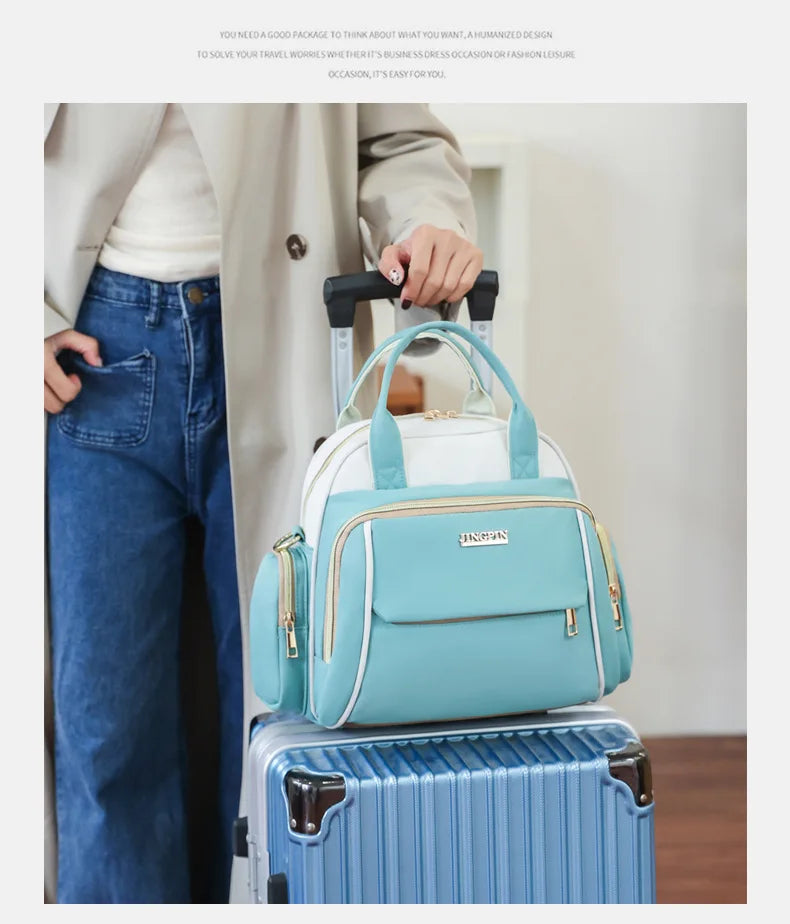 Large Capacity Maternity Bag Double Shoulder Baby Diaper Storage Bag New Mommy Milk Bag Infant Mother Baby Bag Oxford Cloth F...