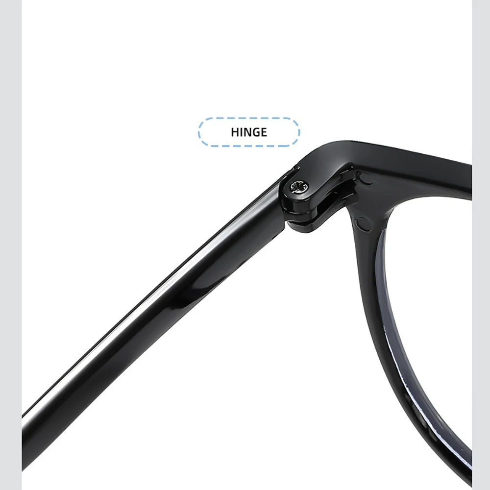 Transparent Large Frame Computer Glasses Women Round Anti Blue Light Optical Spectacle Flat Lens Eye Protection Plain Glasses