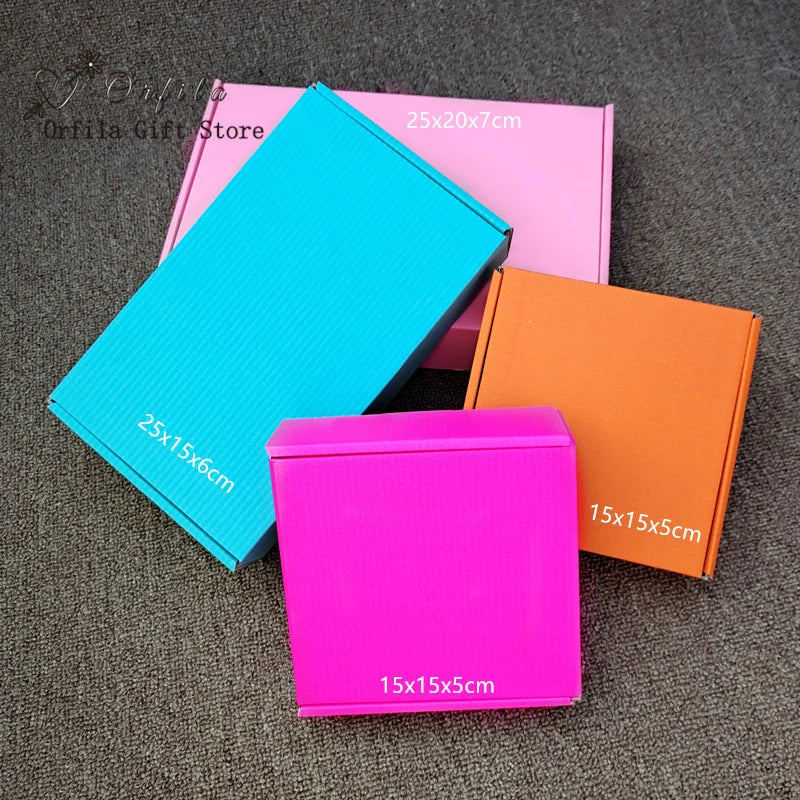 Pink Gift Box with Customized Logo,3-Layer Corrugated Box,Storage Display Carton,Supports Size Printing Logo,Festival Party,10Pc