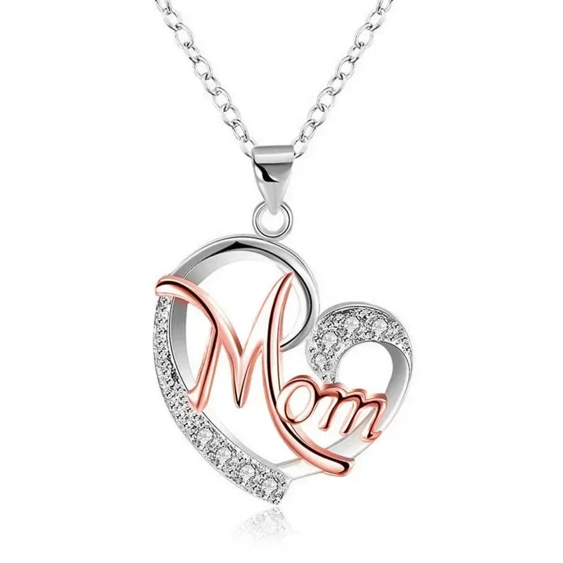 European and American Love Zircon Shining Pendant Silver Necklace Women's Declaration Anniversary Party Jewelry Wholesale