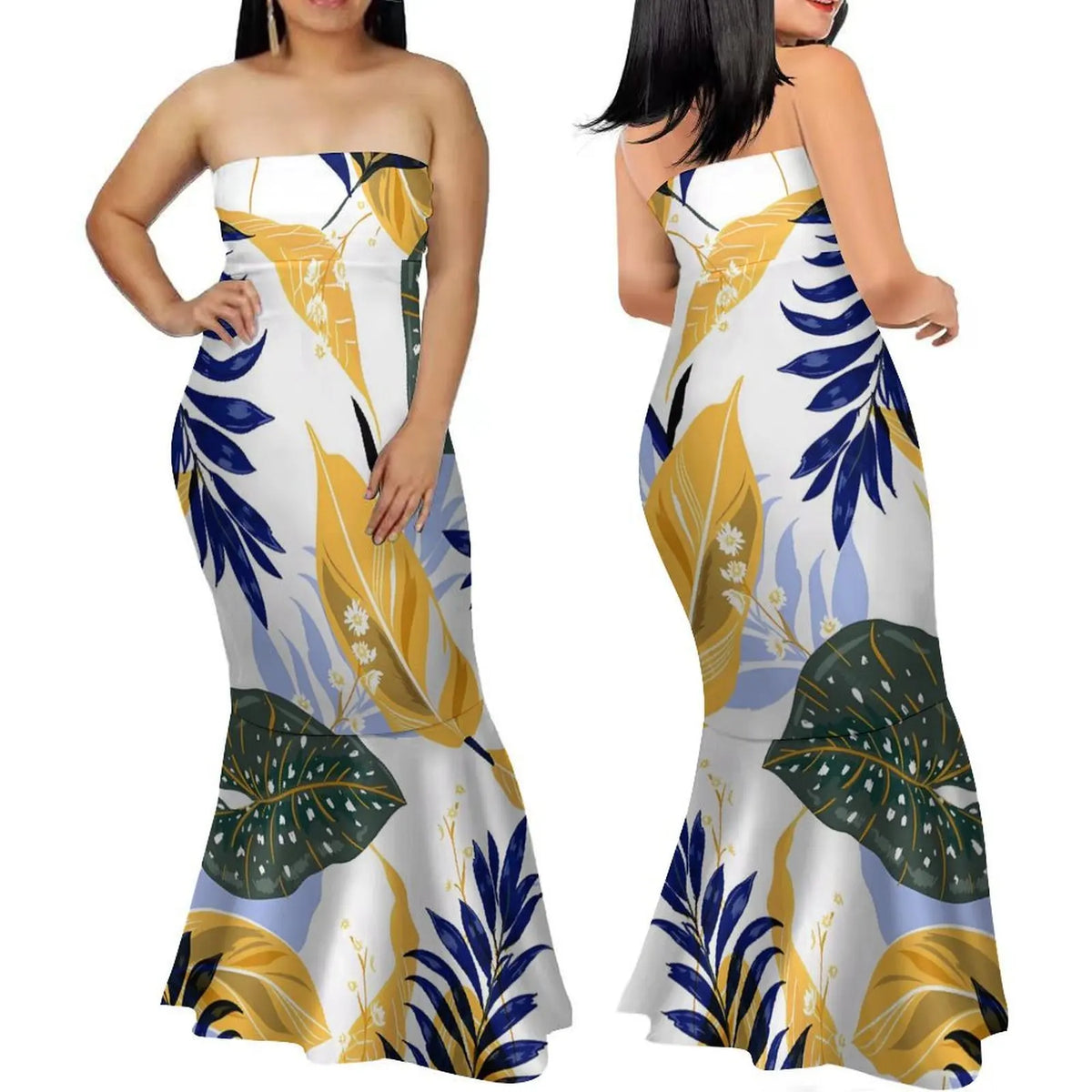 Polynesian Women'S Dress Summer Strapless Fishtail Dress Elegant Temperament Long Dress Banquet High Quality