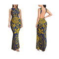 Sexy Sleeveless High-Quality Form-Fitting Long Backless Women'S Dress Polynesian Custom Party And Festival Dress