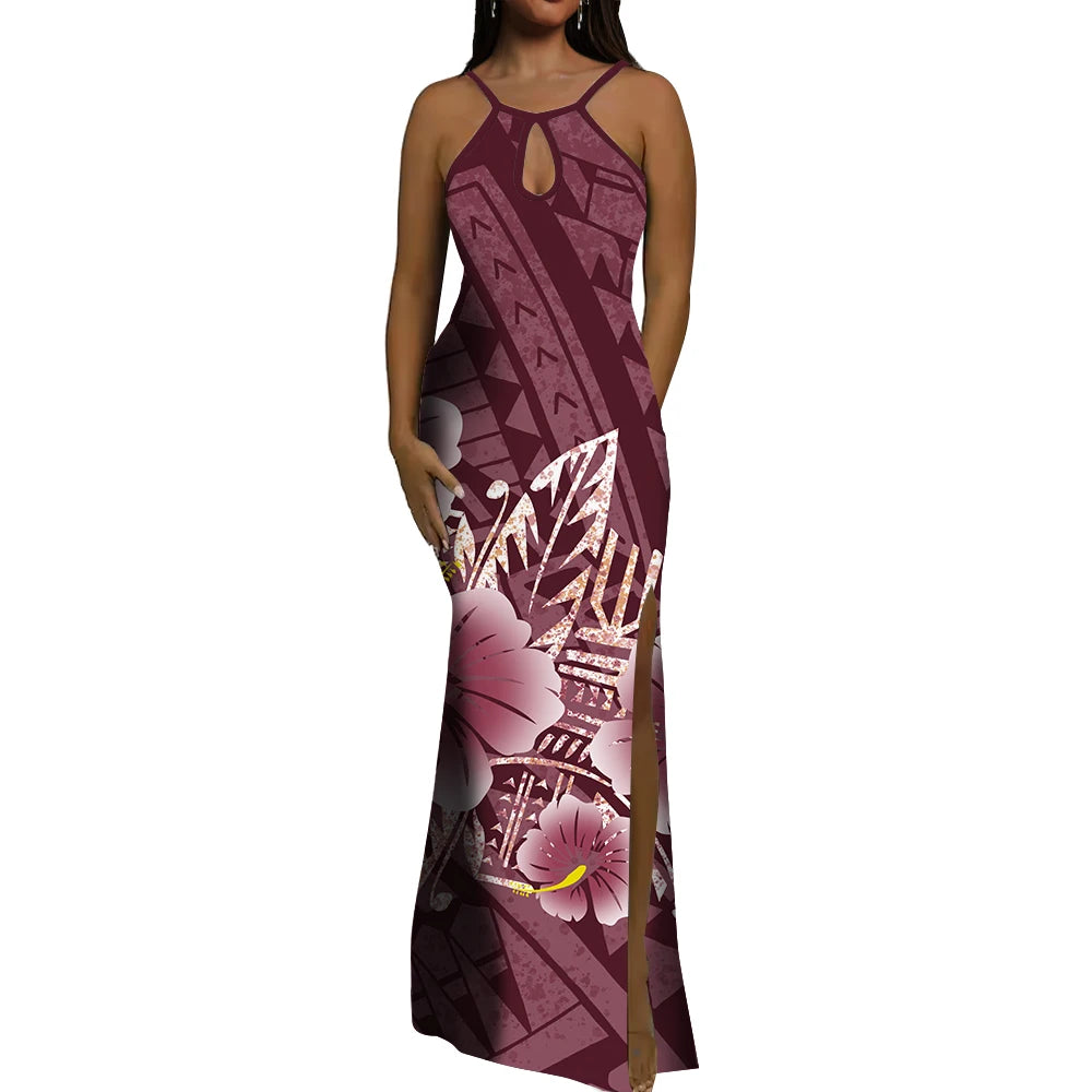 Polynesian Ethnic Tribal Style Design Dress Summer Vintage Elegant Dress Banquet High Quality Dress Custom Printed Dress
