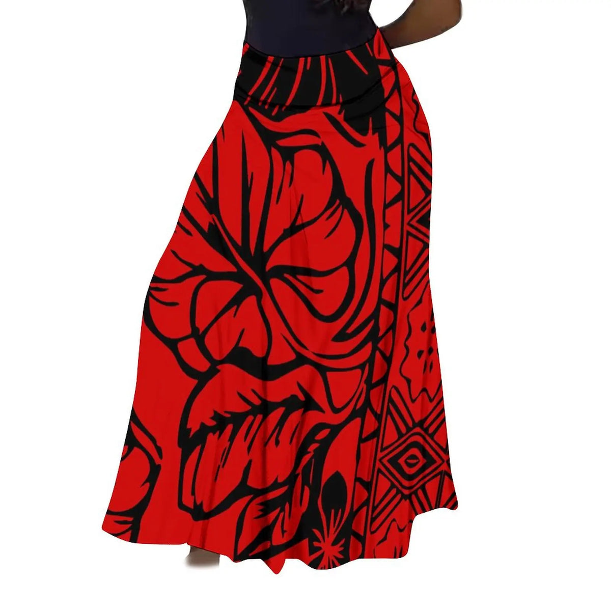 Factory Direct Sales Polynesian Tribal Ethnic Pattern Flower Print Summer Long Skirt Club Skirt Custom Women'S Clothing