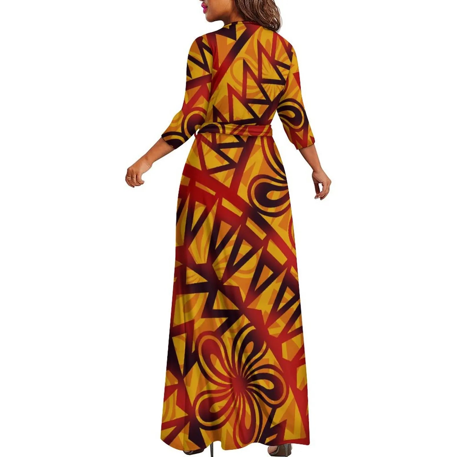 Polynesian Custom Couple Clothing Autumn Long Sleeve New Women'S Dress Hawaii Men'S Formal Shirt 2-Piece Set 2025 New