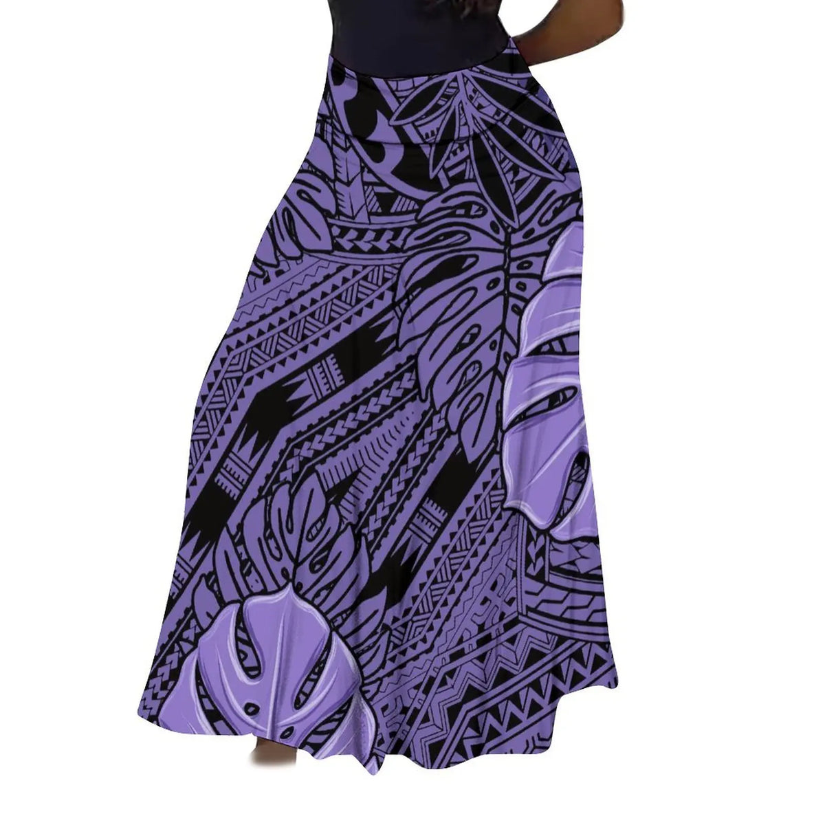 Factory Direct Sales Polynesian Tribal Ethnic Pattern Flower Print Summer Long Skirt Club Skirt Custom Women'S Clothing