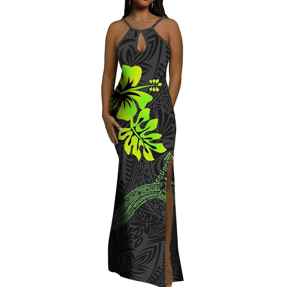 Polynesian Ethnic Tribal Style Design Dress Summer Vintage Elegant Dress Banquet High Quality Dress Custom Printed Dress