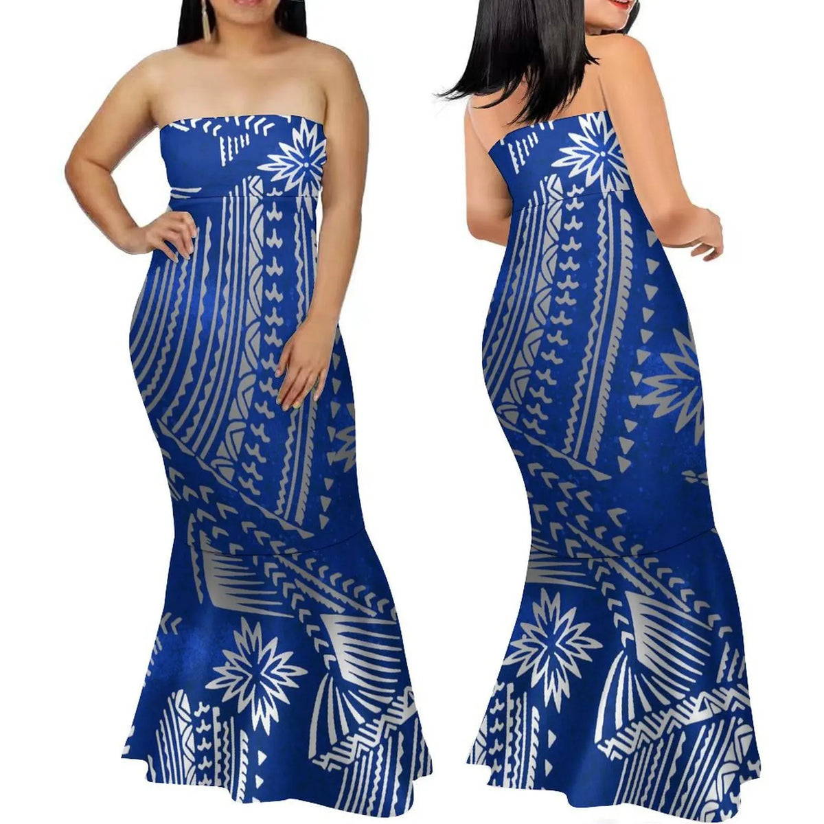 Polynesian Women'S Dress Summer Strapless Fishtail Dress Elegant Temperament Long Dress Banquet High Quality